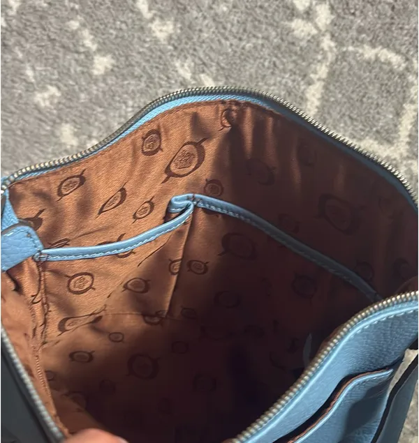 Vintage Leather Purse Blue - Image 4