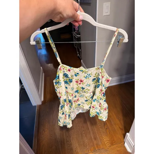 Natural life women's Medium floral peplum camisole tank - Image 3