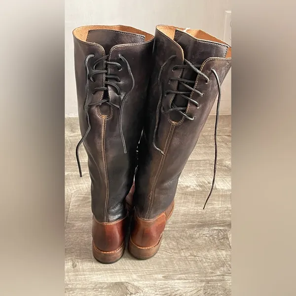 BEDSTU Brown and Black Knee-High Leather Boots - Image 3