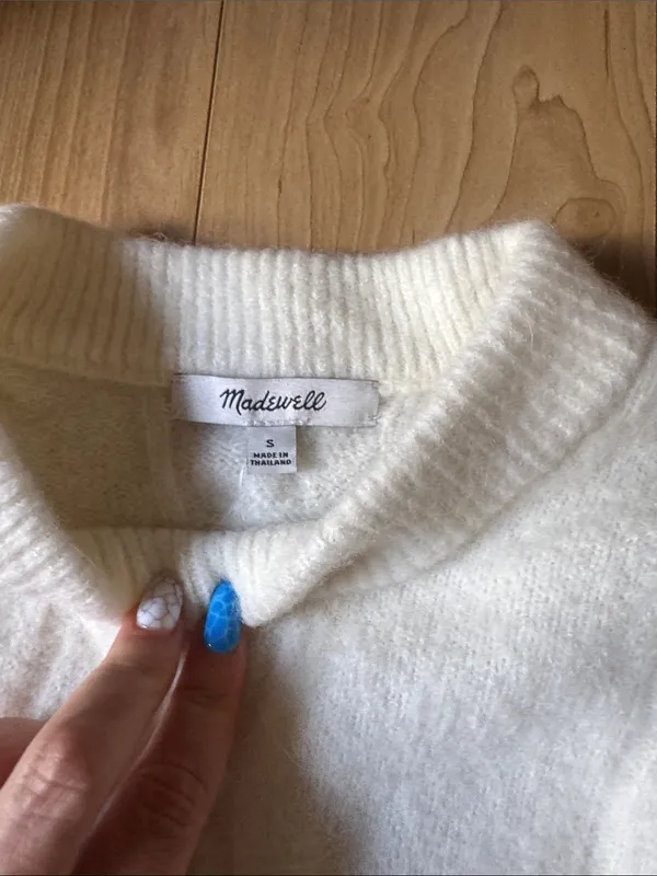 Madewell Cream Cable Knit Crewneck Sweater - Image 2