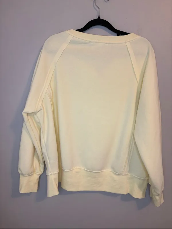 Olive + Oak Butter Yellow Fleece Sweatshirt XS Notch Neck Pullover - Image 2
