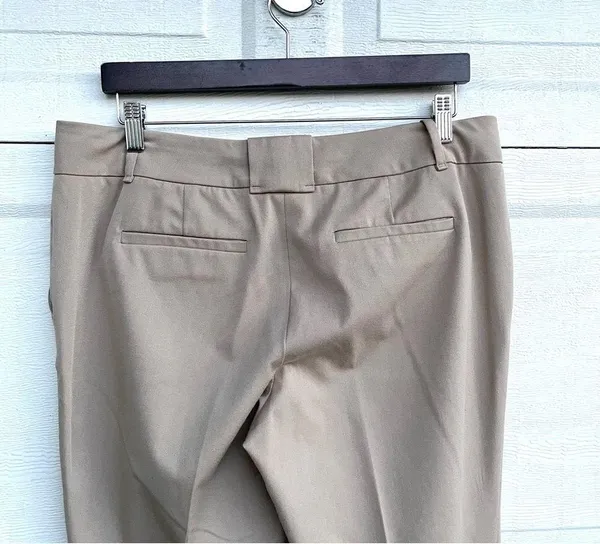 Ann Taylor Womens Pants Trouser Beige Wide Leg Career Pockets Flat Front 10 - Image 5