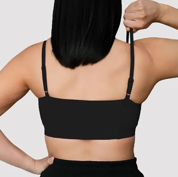 Black Workout Bandeau Top - Image 3