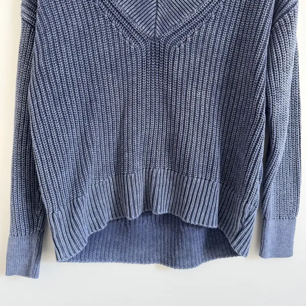 Aerie Blue Knit V Neck Oversized Relaxed Sweater Size XS - Image 5