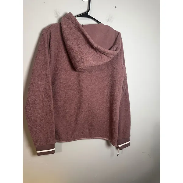 Kari Traa Rothe Hoodie Women Medium Taupe Half Zip Teddy Fleece 622570 NEW‎ - Image 6