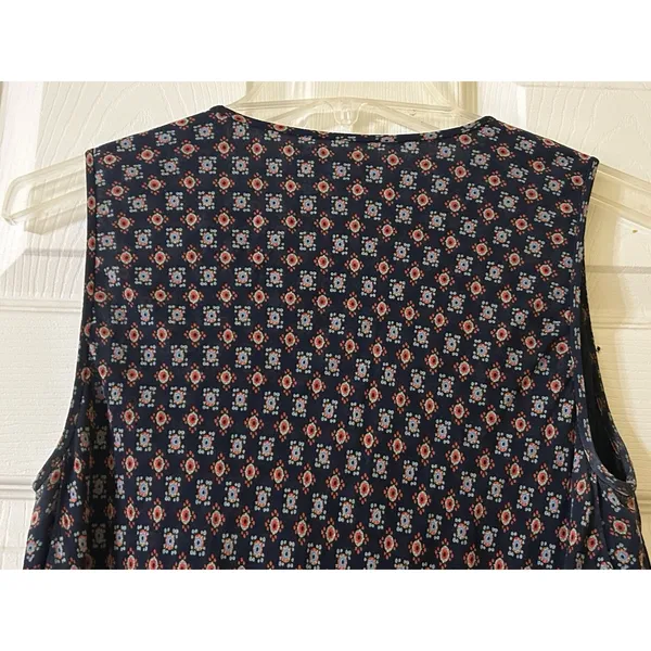 Derek Lam 10 Crosby Navy Silk Handkerchief Dress Sz 6 Lace Up Layered Flowy Boho - Image 6