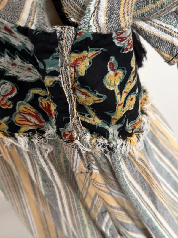 Free People Under The Sun Tunic Dress Mixed Print Floral Striped Boho Festival - Image 10