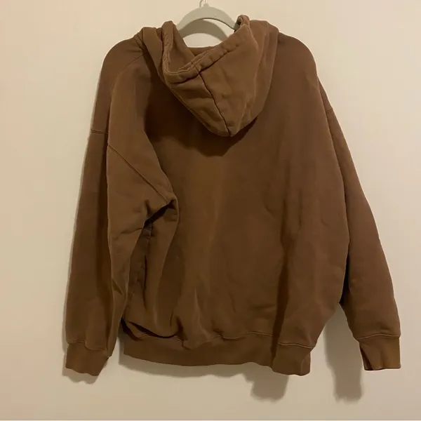 Brandy Melville Brown Oversized Full Zip Hoodie - Image 6