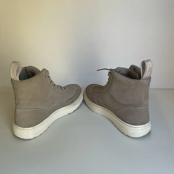 Dr. Martens Kamar Suede High Top Sneakers Women’s 8 Gray Taupe Perforated Boots - Image 10