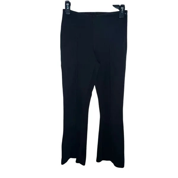 Everlane Dream Kick Flare Pants Black Organic Cotton Modal Side Zip‎ Size Medium - Image 2