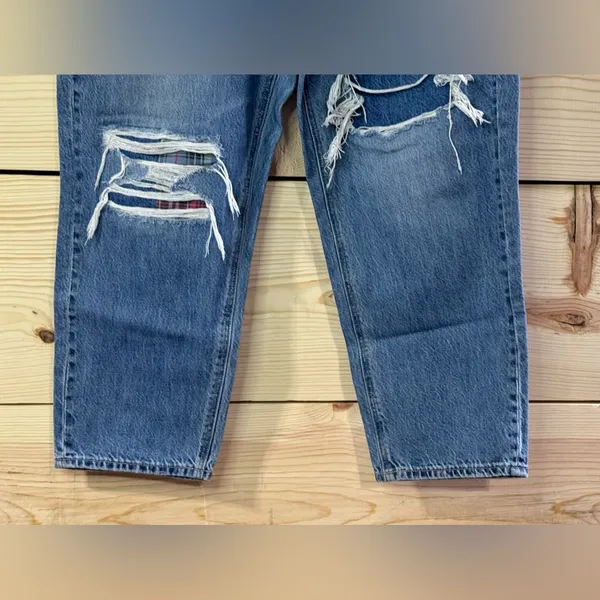 American Eagle Patchwork Mom Straight Jeans - Image 4