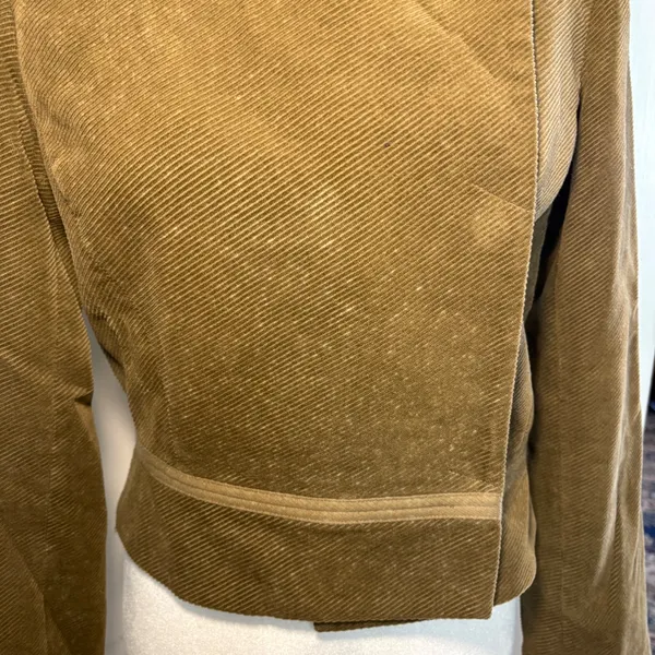 Vince Womens Brown Corduroy Asymmetrical Snap Cropped Jacket Size‎ 8 USA Made - Image 8