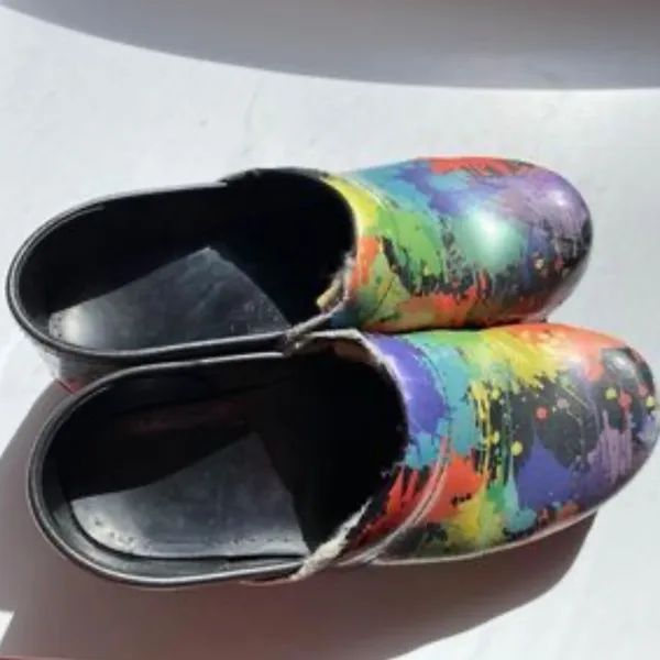 Dansko Paint Splatter Splotchwork Professional Mules Slip‎ On Clogs Work Shoes - Image 3