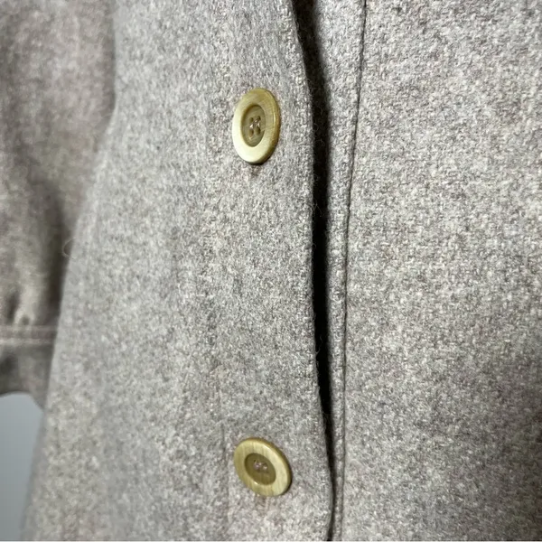 VTG 40s 50s Women Wool Coat Small Tan Longline‎ Hooded Scarf USA Made Lined - Image 4