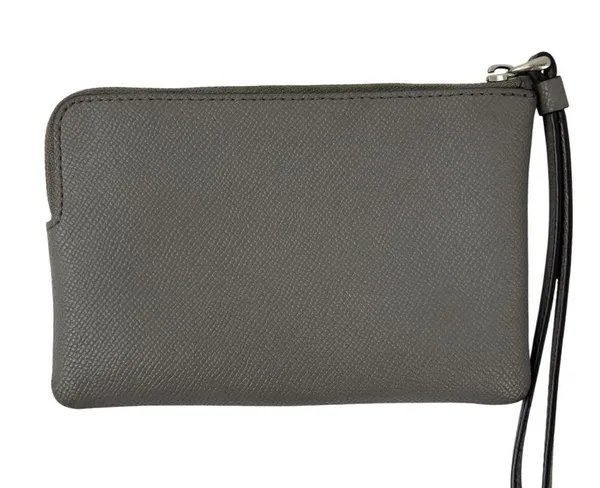 Coach F58032 Corner Zip Wristlet Crossgrain Leather Wallet Gray Small - Image 6
