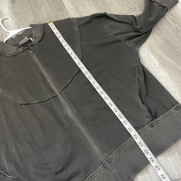 Urban Outfitters Jacket cotton oversized faye zip up womens Gray large boyfriend - Image 7
