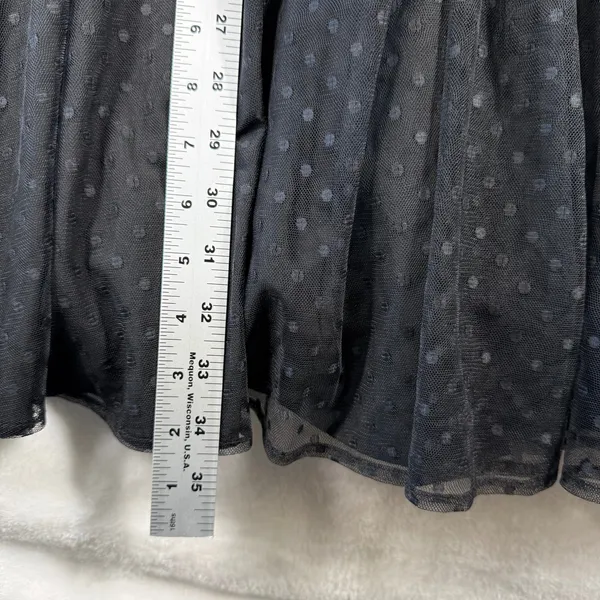 Lulus Black Swiss Dot Tulle Maxi Dress XS Ruffle Deep V-Neck Smocked Waist‎ - Image 7