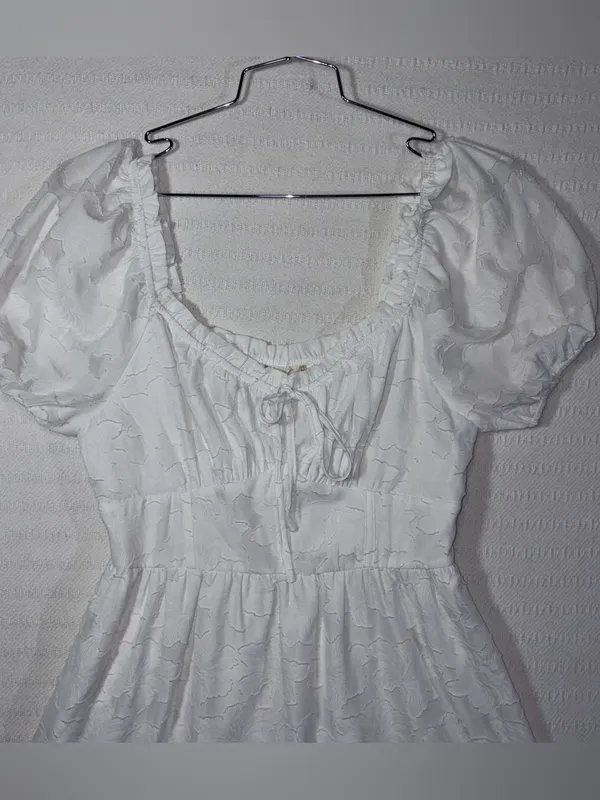 Altard State Womens Elira Puff Sleeve Mini Dress Size M White - Image 3