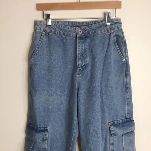 Ragged priest ladies oversized 100% cotton cargo‎ jogger denim jeans size 30 - Image 3