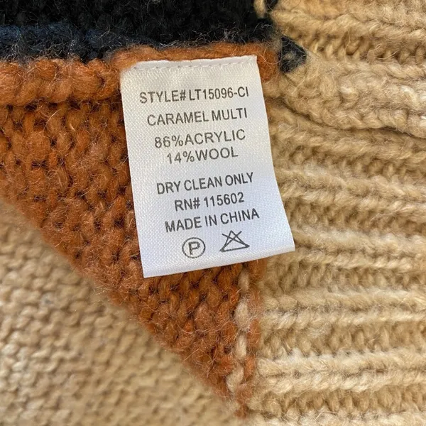 Lush Womens Multicolor Colorblock Knit Cardigan Sweater Button Front Relaxed Fit - Image 7