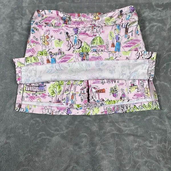 Dress Barn VTG Mini Skirt Skort Womens 8 Pink Unique Whimsical Golf Tennis 90s Y2K Artsy - Image 4