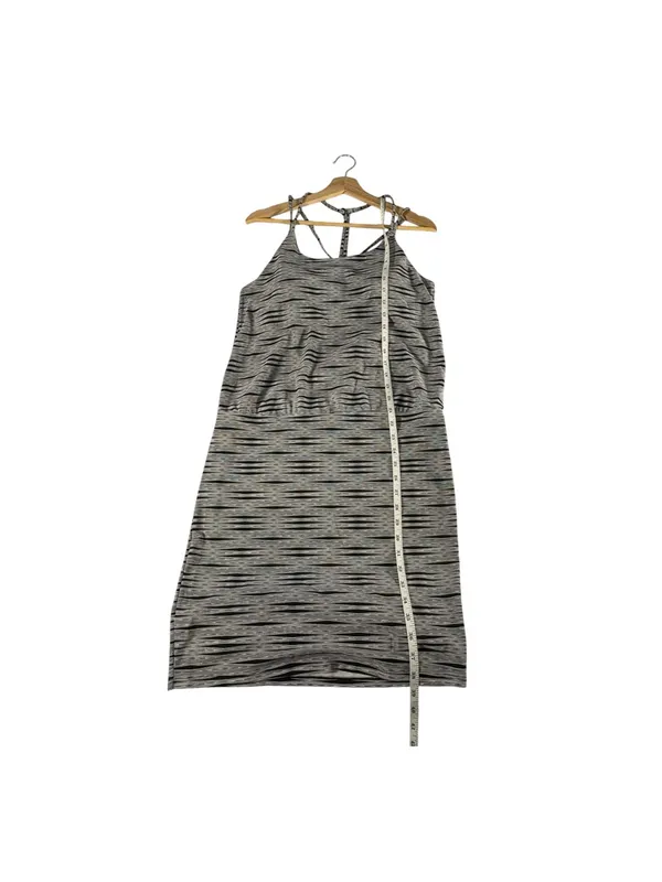 Athleta Ariel Venice Swim Dress Medium Black White Stripe Racerback UPF 50+ - Image 12