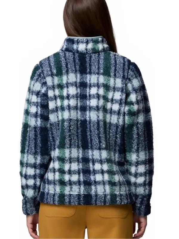 💙Columbia So Soft West Bend 1/4 Zip Fleece Pullover Plaid Jacket💙 ~medium 🆕 - Image 6