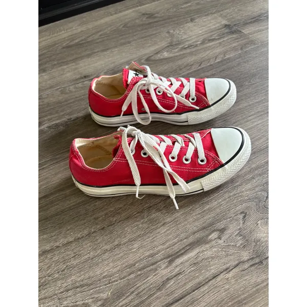 Converse All Star‎ Red Canvas Low Top Sneakers Women's Size 7 - Image 2