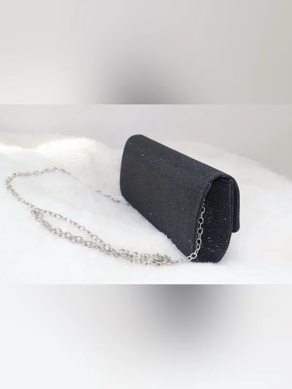 Black Glitter Clutch, Evening Bag, Party Purse o Formal Bag. - Image 3