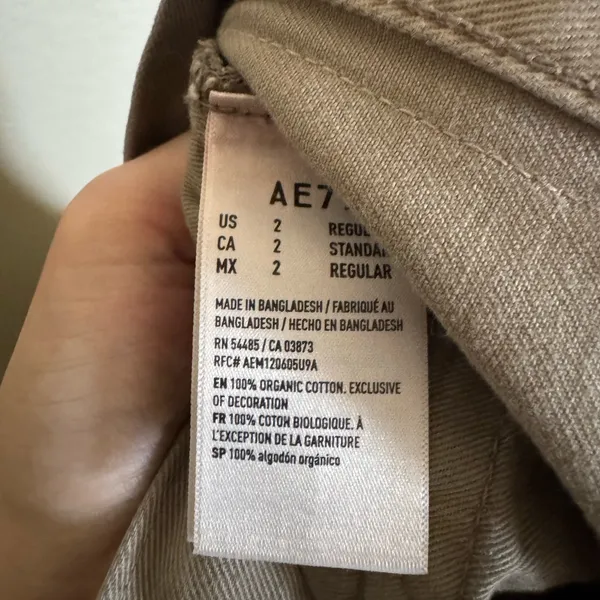 American Eagle‎ AE77 Stovepipe Jeans Size 2 Taupe NEW - Image 8