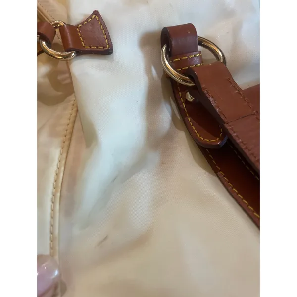 DOONEY & BOURKE Smith Bag *AS IS Nylon Leather Cream Color Purse Tote - Image 14