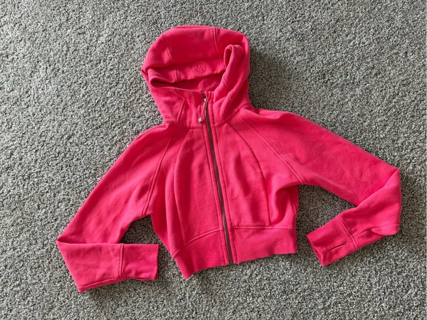 Lululemon Scuba Full-Zip Cropped Hoodie Lip Gloss Size 4 - Image 2
