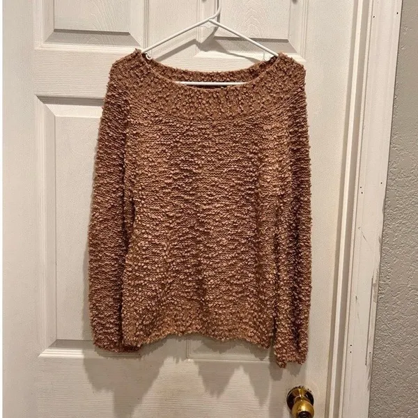 Billabong Womens Furget Me Not Mauve Popcorn Knit Off Shoulder Slouchy Sweater S - Image 2