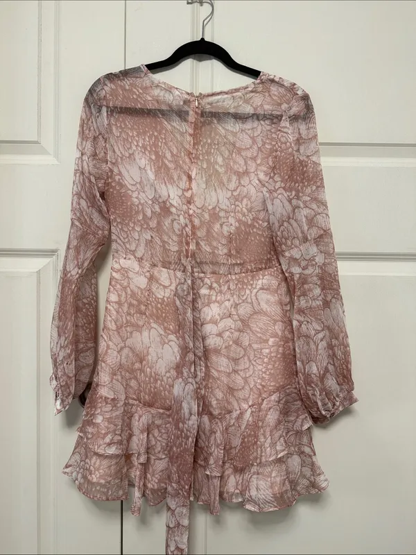 Selfie Leslie Blush Floral Wrap Mini Dress - Image 11