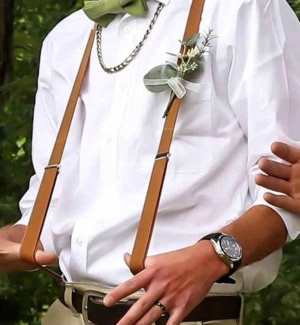 Brown Harness Suspenders Unisex Steampunk - Image 5