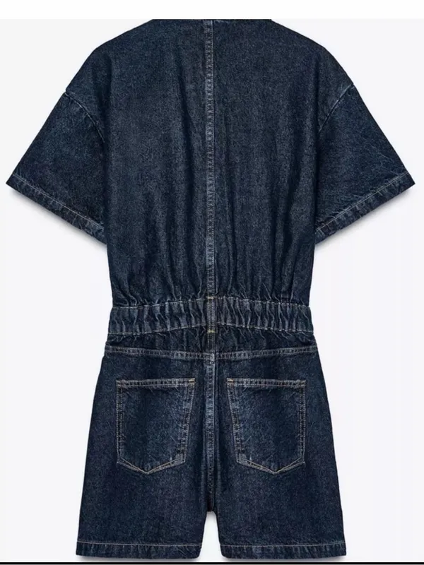 Zara Dark Blue Denim Romper - Image 7