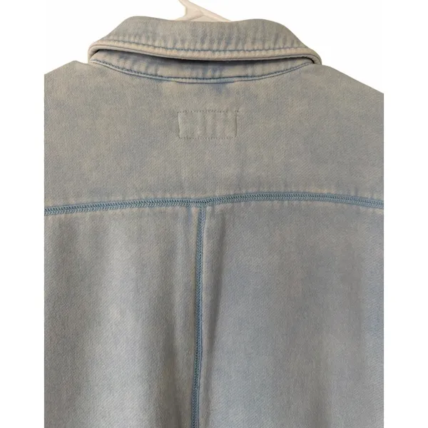 Pilcro‎ Anthropologie Fleece Shirt Jacket Washed Blue Women's Size Large - Image 4
