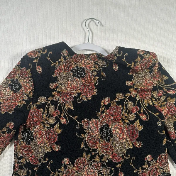 MSK Womens Whimsigoth Dark Romantic Cardigan Large Beaded Dark Floral Grunge - Image 6
