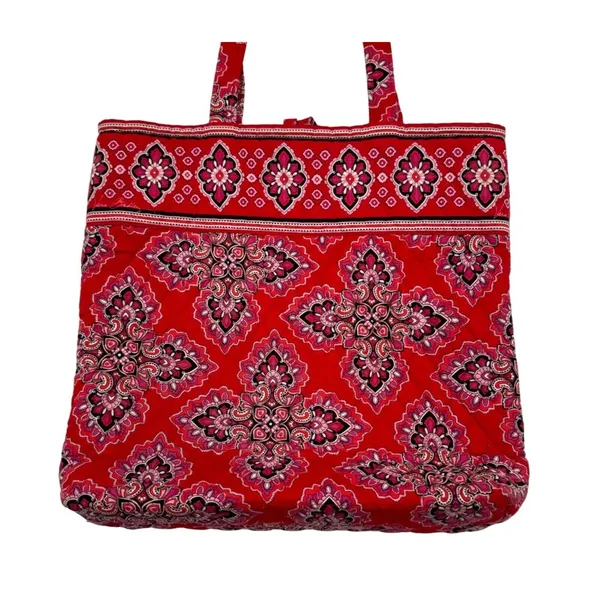 Vera Bradley Frankly Scarlet Quilted Tote Bag Red Paisley Travel Tote - Image 5
