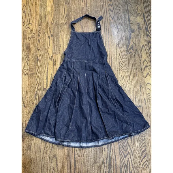 Urban Revivo Overall Pinafore Dress Size 4 Denim Pleated - Image 2