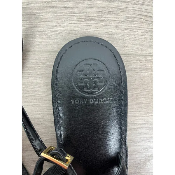 Tory Burch Black Patent Leather Ali Thong Sandal Sz.10 - Image 11