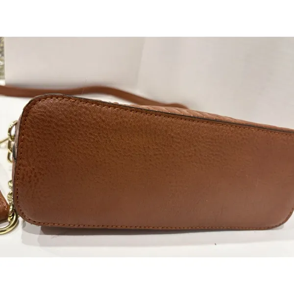 Steve Madden Handbag Bmarilyn Cognac Stamped Logo Gold Hardware - Image 3