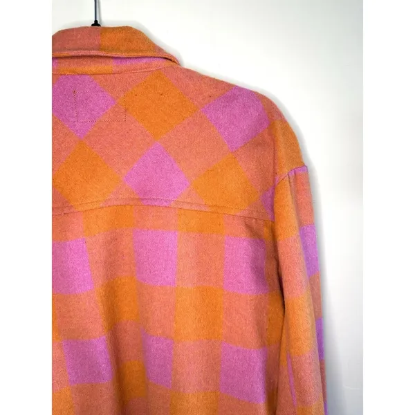 Velvet‎ Heart Sheryl Button Down Plaid Shacket Jacket Size M Pink Orange Flannel - Image 11