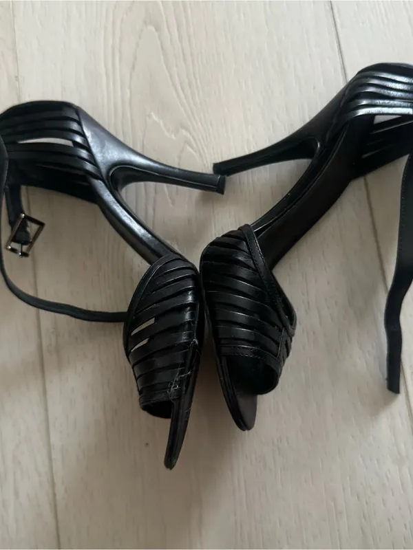 BCBGirls Black Strappy Open-Toe Heels - Image 6
