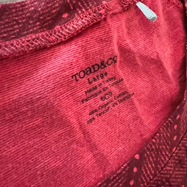 Toad & Co Large Windmere Long‎ Sleeve Dress Organic Cotton Tencel Mahogany Red - Image 2