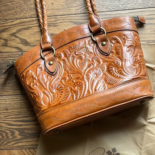 Patricia Nash Zorita‎ Leather Tooled Shoulder Bag Western Boho A27 - Image 2