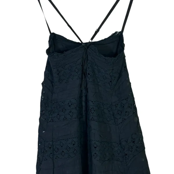 NWT Free People Shailee Dress Womens M Black Eyelet Ruffle Tiered Cottagecore - Image 6