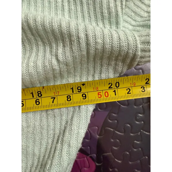 Gymshark Mint Green Ribbed Tie Front Long Sleeve Crop‎ Top Size S - Image 6