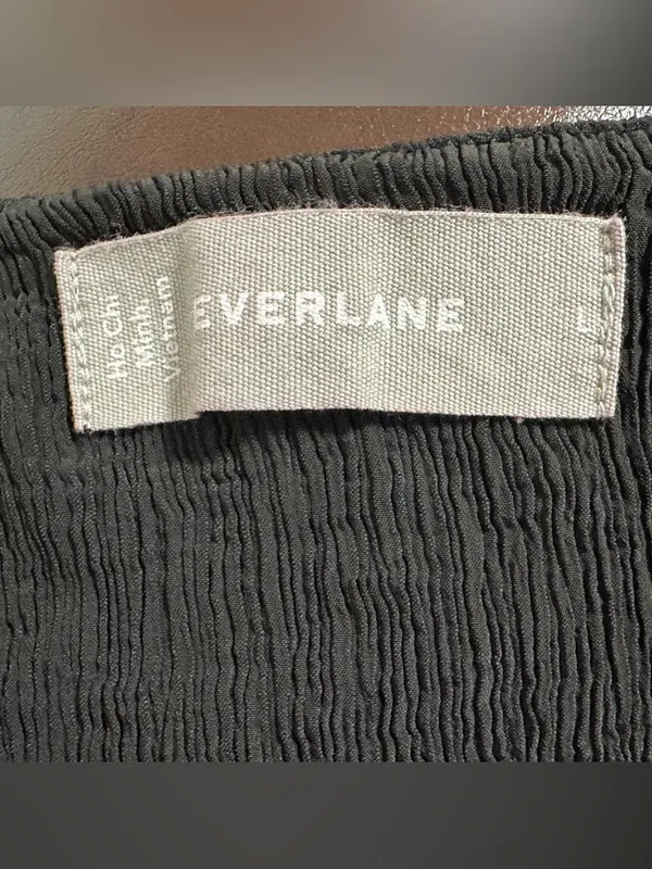 EVERLANE Naia Ripple Tank black size Large Petite - Image 7