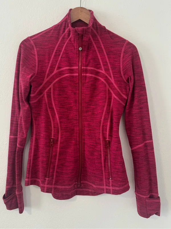 Lululemon Define Jacket Diamond Jacquard Berry Rumble Gyn Athleisure Sz 6 *READ - Image 2